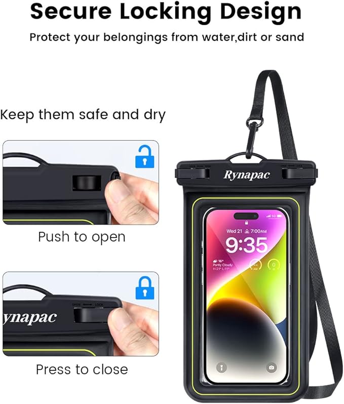 IP68 Waterproof Phone Pouch, Floating Waterproof Phone Case for iPhone 16 15 Pro Max Galaxy S24+ S23 Pixel 8 Pro with Detachable Lanyard, Cellphone Dry Bags Beach Vacation Essentials -2 Pack