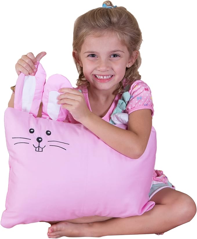 kinder Fluff Kids Pillow & Pillowcase Set 13x18in- 233T Cotton Pillow Covers & Down Alternative Pillow Fill - Hypoallergenic Kids Pillows for Small Children - Children & Travel Pillows Kid - Pink