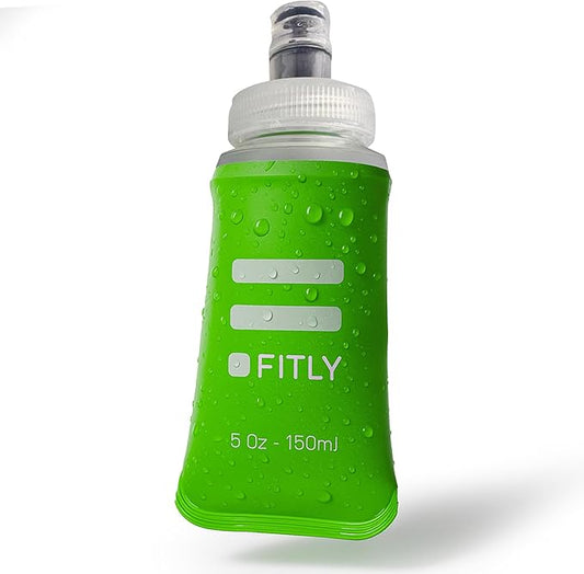 FITLY Soft Flask - Shrink As You Drink Soft Water Bottle for Hydration Pack - Folding Water Bottle Ideal for Running, Hiking, Cycling, Climbing & Rigorous Activity