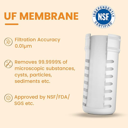 Gravity Water Filter Camping-2000ml Survival Water Filtration System,Portable Water Purifier for Travel,Backpacking and Emergency Preparedness,with Ultrafiltration Membrane (0.01 Micron)