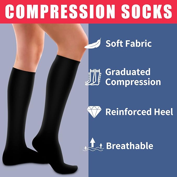 Laite Hebe 4 Pairs-Compression Socks for Women&Men Circulation-Best Support for Nurses,Running,Athletic