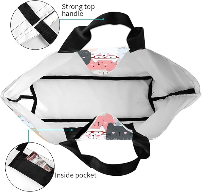 Large Tote Bag for Women Portable Beach Bag Reusable Grocery Bags Funny Gift Bag for Shopping Gym Travel