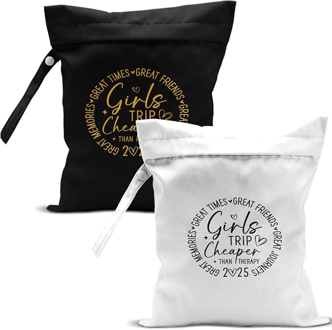 2Pcs Girls Trip Gifts Wet Dry Bag, Beach Bag Wet Bag Favors, Aloha Bags for sunscreen Swimsuit Toiletry Travel Essentials For Women, Beach Travel Laundry bags for Dirty Diaper Swimsuit Gifts