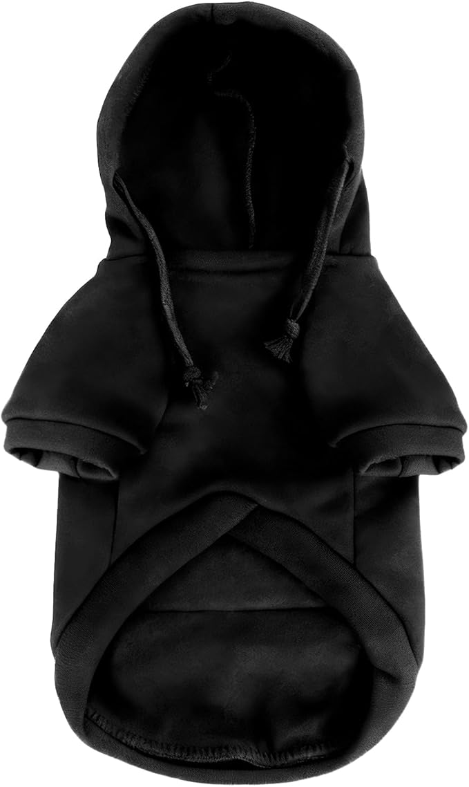 Jecikelon Winter Dog Hoodie Sweatshirts with Pockets Warm Clothes for Small Dogs Chihuahua Coat Puppy Custume Clothing (XX-Small, Y02-Black)