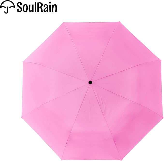 SoulRain Travel Umbrella - Compact Umbrella for Rain - Perfect Large Auto Folding Umbrella - Ideal Car umbrella, Small umbrella, and Travel Companion