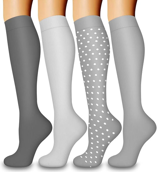 Laite Hebe 4 Pairs-Compression Socks for Women&Men Circulation-Best Support for Nurses,Running,Athletic