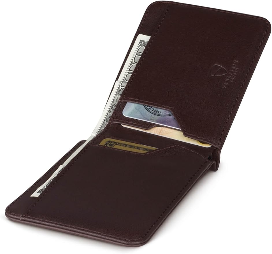 Vaultskin MANHATTAN Slim RFID Blocking Bifold Leather Wallet for Men - Minimalist Front Pocket Card Holder, Holds 9 Cards & Cash, Premium Italian Leather