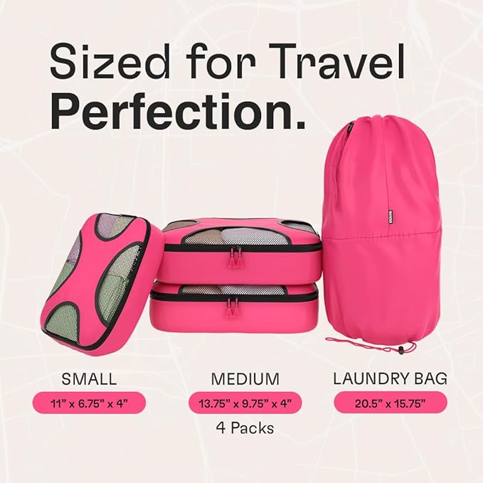 Shacke 6 Set Packing Cubes for Travel - Compression Packing Bags/Travel Organizer - Luggage Organizer Bags for Traveling - Travel Essentials for Women - Cruise Must Haves Packing List