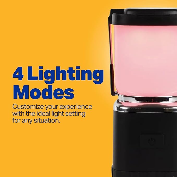 LUXPRO LP189 Mini Lantern - USB-C Rechargeable Camping Light - with 4 Color Modes - Dimmable LED Portable Lantern for Hiking & Emergency - Handy Compact Design (Black, 1-Pack)