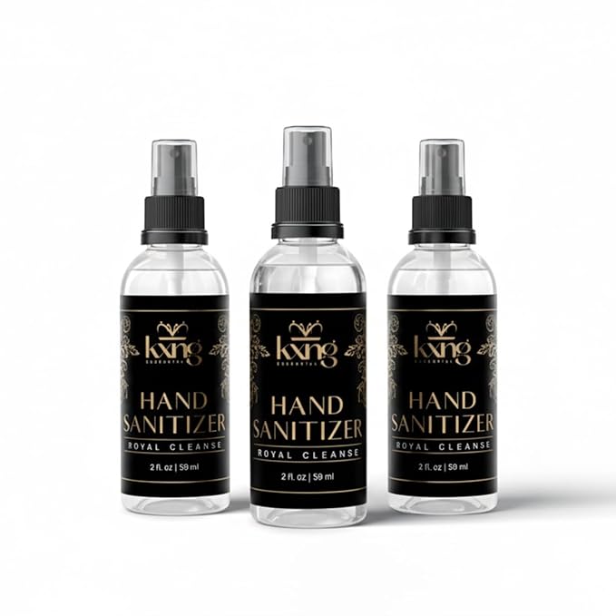 KXNG Cosmetics Travel Size Hand Sanitizer Spray (Pack of 3) | Scented Pocket-Size Mini Hand Sanitizer Spray for On-the-Go Hygiene | Lightweight, Quick-Dry Formula for Everyday Protection | 2oz Each