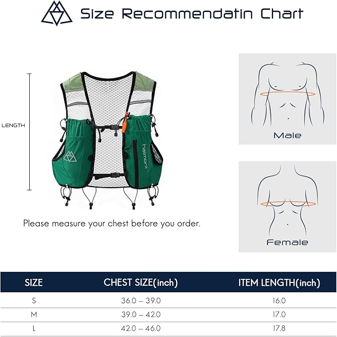 Haimont Running Hydration Vest with Water Bottles for Men Women, Lightweight 10L Hydrated Vest Pack for Trail Running, Hiking