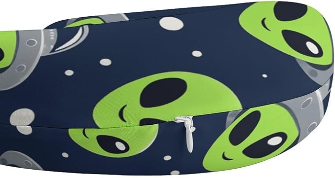 Office Nap Pillow U-Shaped Memory Foam Neck Support, Alien and UFO Head U-Shape, Portable Travel Car Home Rest