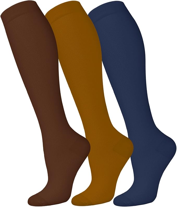 FuelMeFoot 3 Pack Copper Compression Socks - Compression Socks Women & Men Circulation - Best for Medical,Running,Athletic