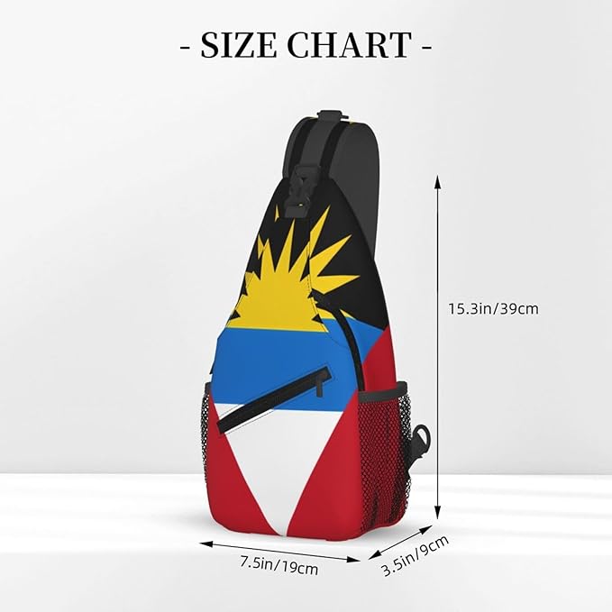 Antigua And Barbuda Flag Sling Bag Multipurpose Crossbody Sling Backpack Travel Cycling Hiking Shoulder Bag For Women Men