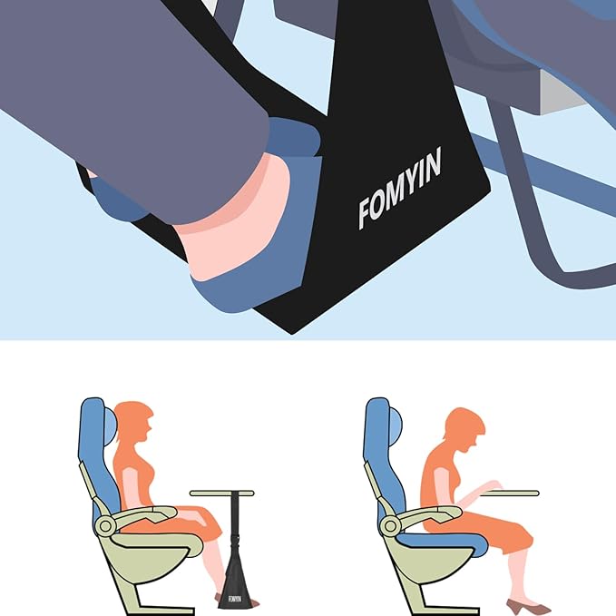 Airplane Footrest with No Feet Clashing Support Design, Portable Travel Foot Hammock, Memory Foam Plane Foot Rest to Relieve Feet Soreness - Long Flights Essentials