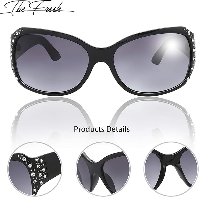 The Fresh Trendy Classic Women Hot Fashion Rhinestones Sunglasses with Gift Box