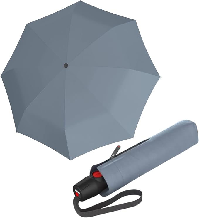 Knirps T.200 Duomatic Compact Rain Umbrella in Fog– Wind Tunnel Tested to 93 mph, Aluminum Steel Fiberglass Frame, 38in Canopy, OEKO-TEX, High-Performance Automatic Travel Umbrellas