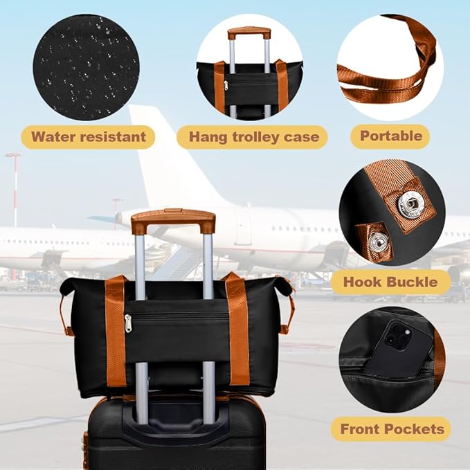 AnyZip Luggage Set 20 Inch Carry on Luggage PC ABS Hardshell Lightweight Suitcases for Travelling with 4 Universal Wheels TSA Lock Black Brown