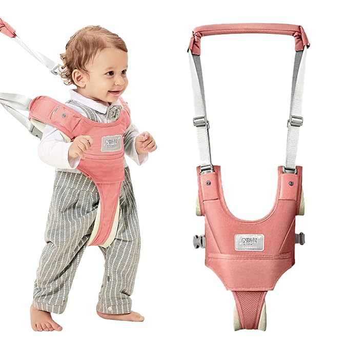 Baby Walking Harness-Handheld Assistant Belt- Toddler Infant Walking Aid for Trainer & Support 7-24 Month Old (All Seasonr-Pink-1819)