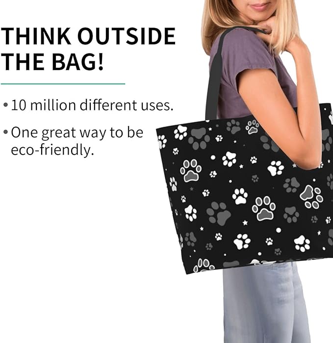 Large Tote Bag for Women Portable Beach Bag Reusable Grocery Bags Funny Gift Bag for Shopping Gym Travel