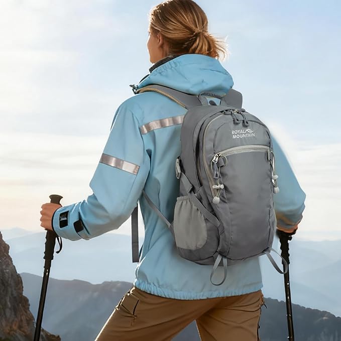 Small Hiking Backpack With Rain-cover, 20L Travel Backpacks For Women Men, Camping Daypack Backpacks Lightweight, Durable Hiking Backpack Fit For Camping, Daily Commuting, Short Trips (Grey)