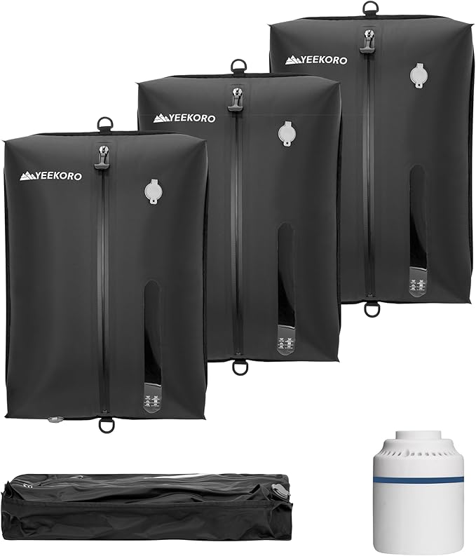 Vacuum Bag for Travel, Professional IPX8 Waterproof Reusable Vacuum Compression Bags for Travel Suitcases, Durable Space Saver Bag(3 PACK,With Pump)