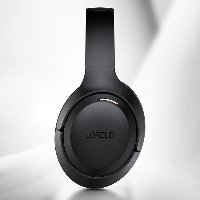 LORELEI QC60 Hybrid Active Noise Cancenlling Headphones,Wireless Over Ear Bluetooth Headsets with Microphone, 60H Playtime Foldable Lightweight, Deep Bass, Memory Earmuffs, for Travel Home Office