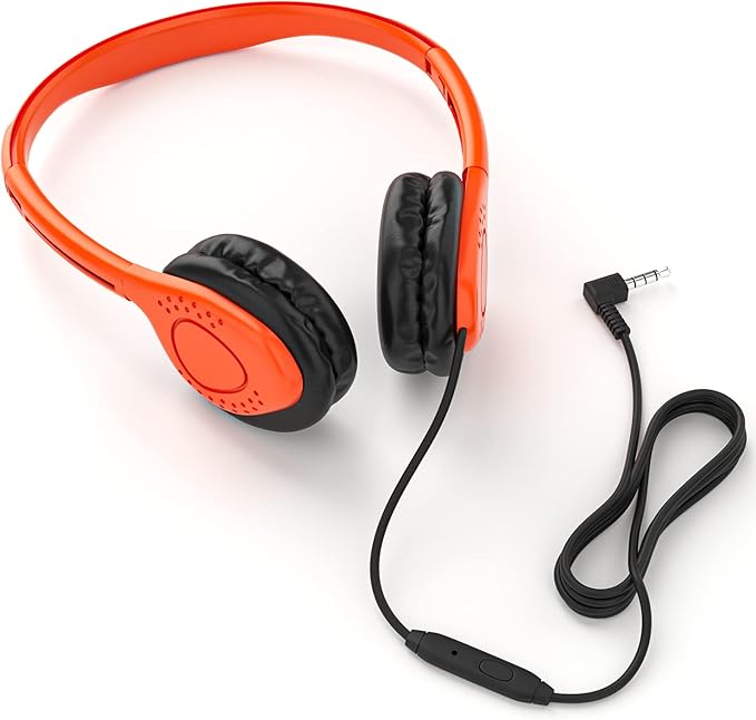 Maeline Bulk Classroom Student Headphones On Ear Stereo Headphones Adjustable Band & Faux Leather Cushions for Kids Online Learning, Library, School, Travel - 3.5mm Plug - 200 Pack - Multi Colors