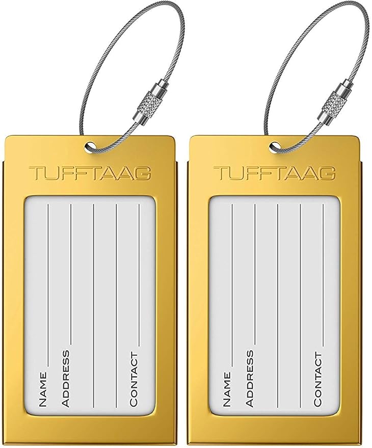Luggage Tags Business Card Holder by TUFFTAAG - Durable Travel ID Bag Tag in Multiple Color Options, Perfect for Suitcases, Backpacks, and Carry-Ons, Easy Identification, Secure and Stylish