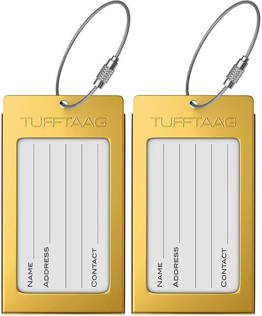 Luggage Tags Business Card Holder by TUFFTAAG - Durable Travel ID Bag Tag in Multiple Color Options, Perfect for Suitcases, Backpacks, and Carry-Ons, Easy Identification, Secure and Stylish