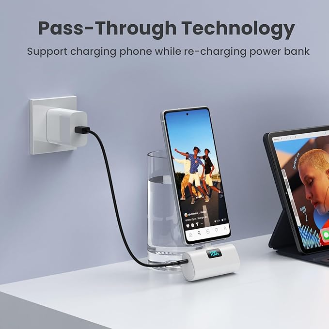 Mini Portable Charger for iPhone 17/16,Upgraded 5500mAh PD USB C Power Bank,Travel Essentials Pocket Phone Charger Battery Pack for iPhone 17/17 Pro Max/16/16 Pro/15 Series,Samsung Galaxy Android etc
