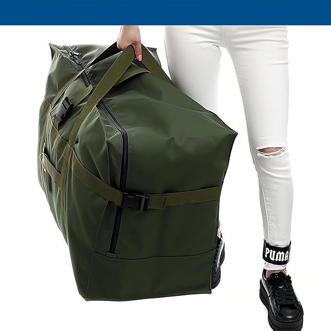 Arxus Large Duffel Bag, Waterproof Carry on Weekend Overnight Storage Bag over Luggage for Airline, Travel, Camping, Moving