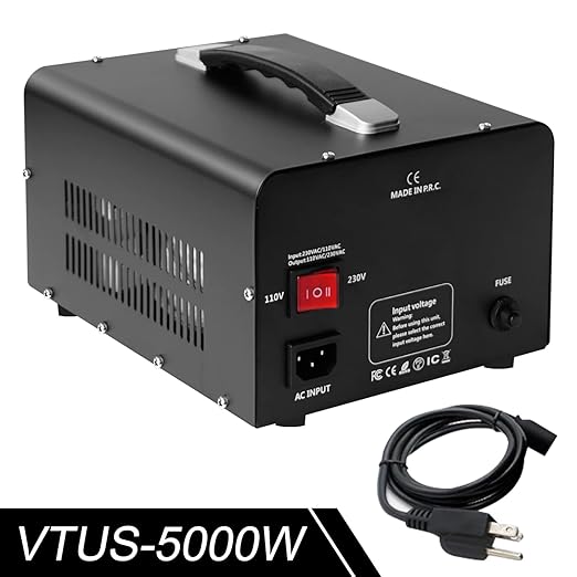 Yinleader 5000W Voltage Converter Transformer Step Up 110V-120V to220V-240V or Step Down 220V to 110V AC Power Converter w/US Standard Power Cord,Circuit Breaker Protection