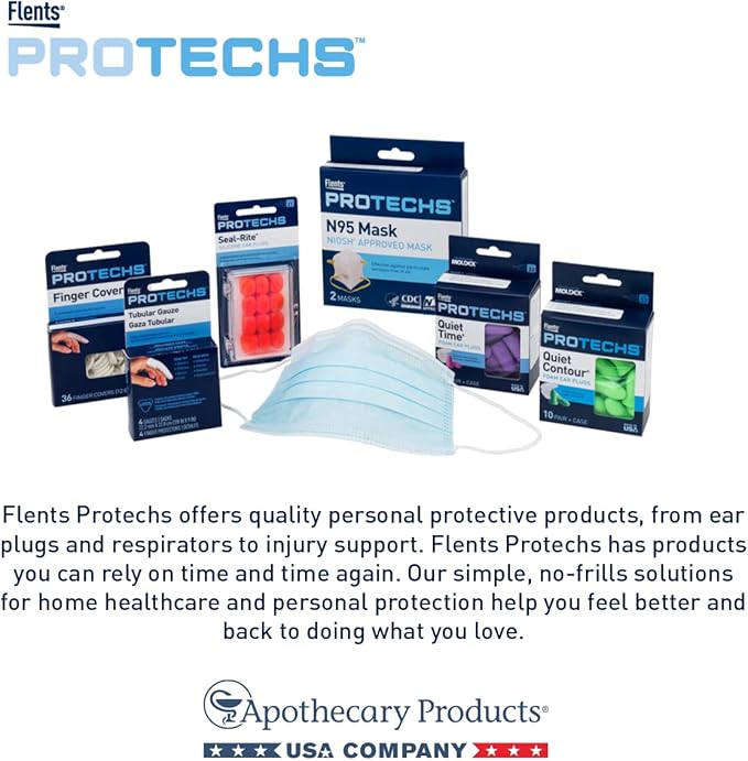 Flents Protechs Foam Ear Plugs for Sleeping, Snoring, Traveling, Concerts, Construction & Studying, Ultra Soft & Comfortable, Blue, 10 Pairs, NRR 32 Hearing Protection for Loud Noise