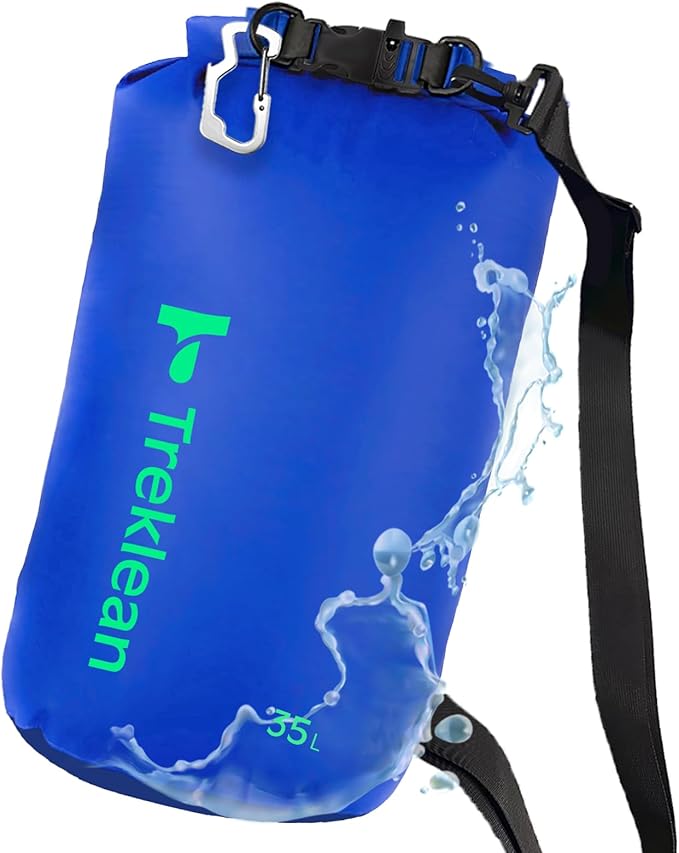 Lightweight Dry Bags Waterproof for Kayaking,5L/10L/20L/35L Roll Top Dry Sack Waterproof Bags for Travel Boating Camping Beach (Blue, 35L)