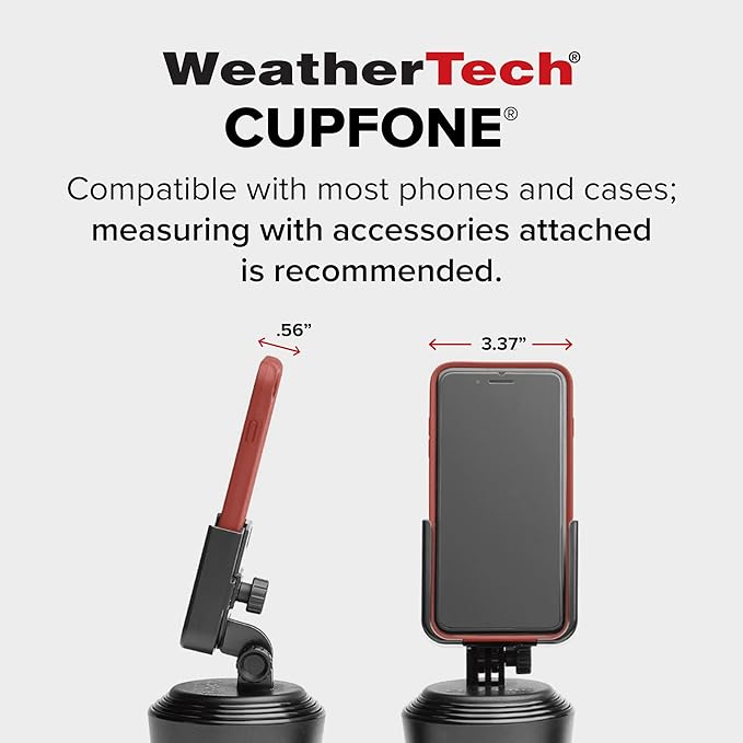 WeatherTech CupFone, Universal Cup Holder Phone Mount for Cars – Adjustable & Secure Fit with Open Access for Charging – Compatible with iPhone, Android - Metal Knobs, Turquoise