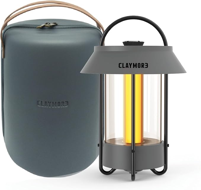 CLAYMORE Selene Lamp (Dark Gray) - Aesthetic Portable Outdoor Lamp, 4 Mood Lights, 6,700mAh Rechargeable, 660 Lumens, Waterproof. Halloween Decor, Camping, Glamping, Parties, Tents, and Backyards.