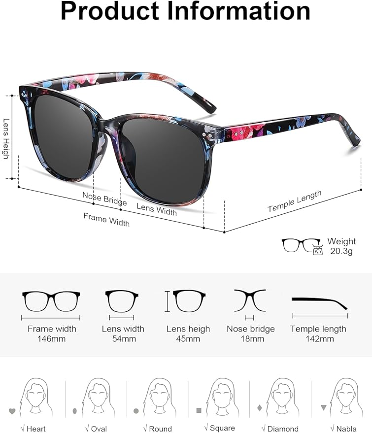 Wzerry Sunglasses for Women Polarized, Sun Glasses Vintage Style Trendy Round UV400 Protection Lens