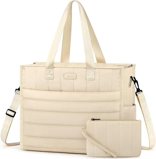 IBFUN Utility Tote Bag with 14/24 Pockets Zip Top Teacher Tote Bag for Teacher/Work Women