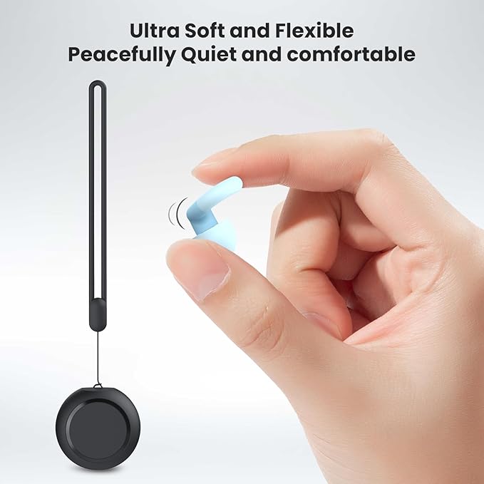 Earplugs for Sleeping,Noise Reduction Soft Silicone Ear Plugs with 7 Pairs Ear Tips&One Connection Cord,Hearing Protection Reusable Earplugs for Sleeping,Concert, Work&Sound Reduction 25dB-30db