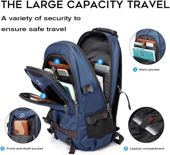 KAKA Travel Backpack Fight Approved with 17.3 inch Laptop Lackpack Compartment Outdoor Duffle Bag for men and women