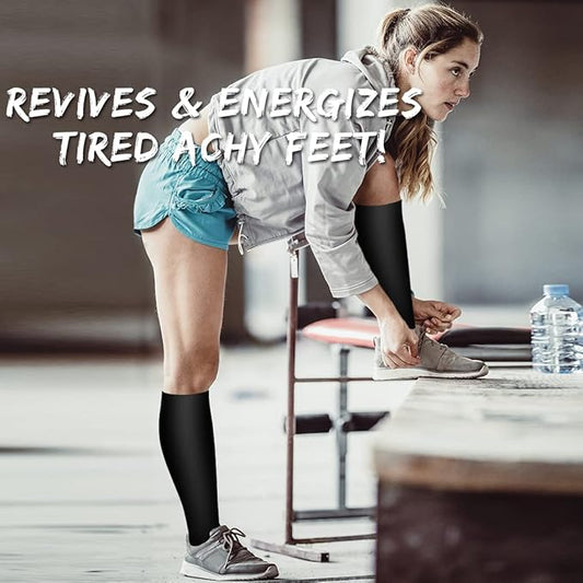 Copper Compression Socks for Women and Men(6 Pairs)-Best Support for Running, Athletic, Nursing, Travel