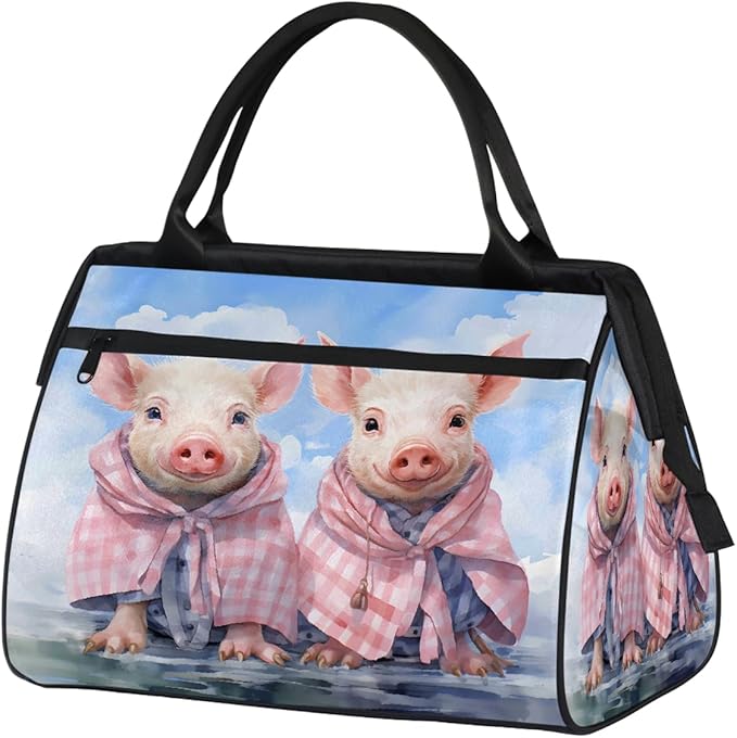 Travel Duffel Bag Funny Pig Waterproof Sports Duffel Bags Lightweight Large Capacity Weekender Carry On Gym Bag for Women Men