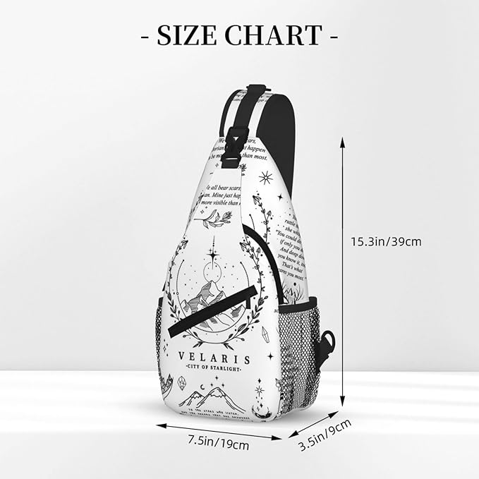 Velaris City Of Starlight Bookish Fantasy Crossbody Bag Trendy Sling Bag Bakpack Casual Chest Bags Daypack For Hiking Walking Travel Running(1)