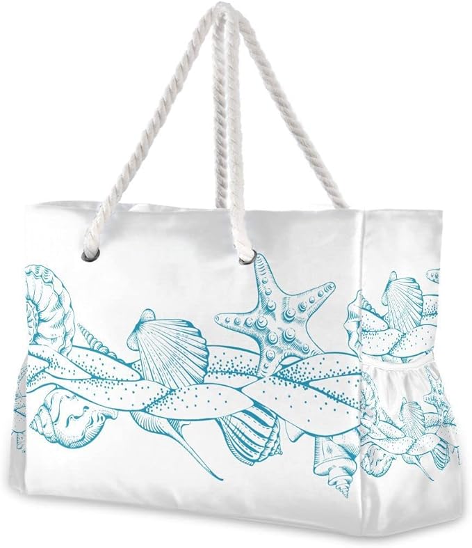 senya Large Beach Shoulder Bags Canvas Tote Water Resistant for Gym Travel Daily