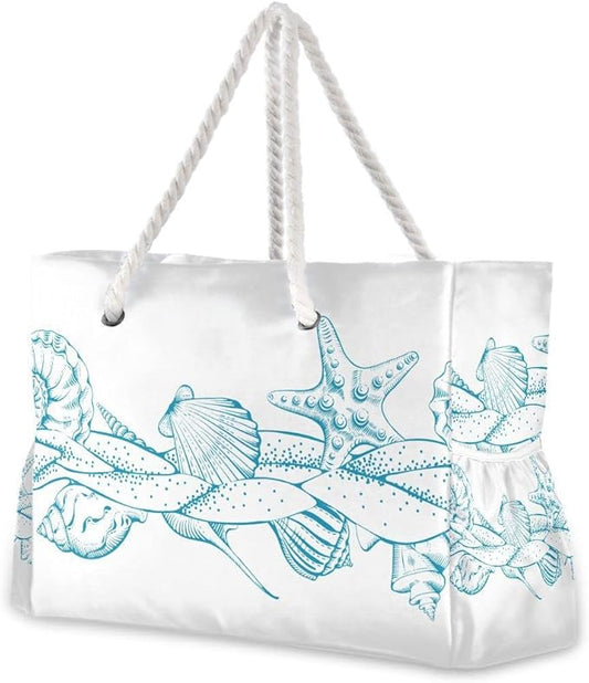 senya Large Beach Shoulder Bags Canvas Tote Water Resistant for Gym Travel Daily