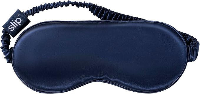 slip Pure Silk Sleep Mask - Navy | 100% Mulberry Silk, Ultra Soft & Comfortable, Blocks Light for Restful Sleep | Adjustable Strap for Perfect Fit, Gentle on Skin & Hair | Ideal Travel Accessory