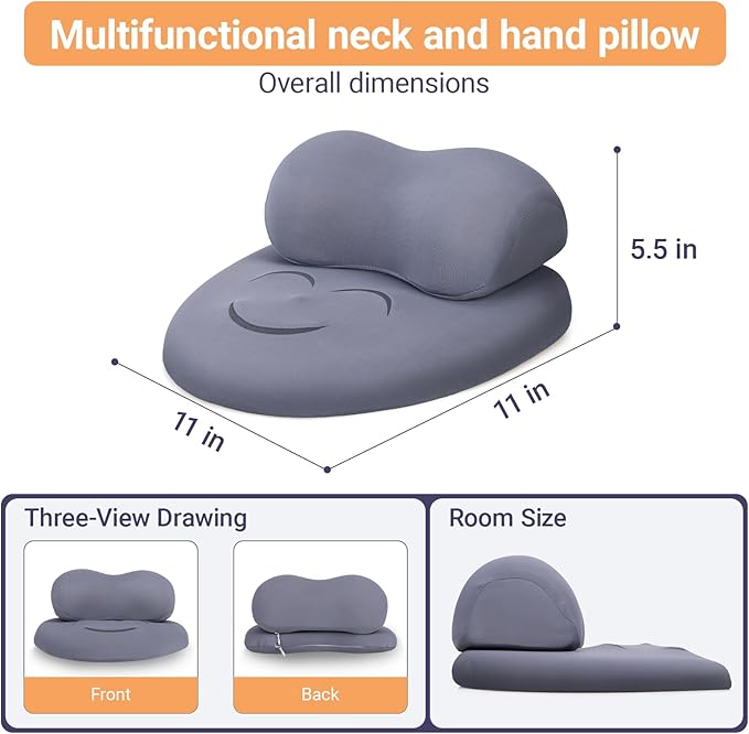 Momykids Neck & Hand Pillow | Soft Phone Holder for Bed, Arm Pillow for Side Sleeping While Using Phone, Neck and Arm Support