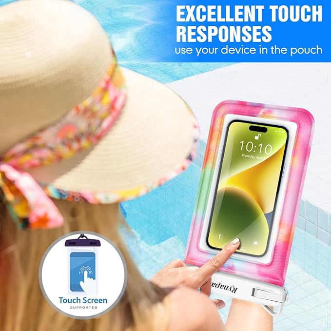 [Floatable] Waterproof Phone Pouch 2 Pack - [Up to 8.5"] IPX8 Floating Waterproof Phone Case Dry Bags with Adjustable Lanyard for Beach Vacation Travel Cruise Ship Pool Kayak Essentials