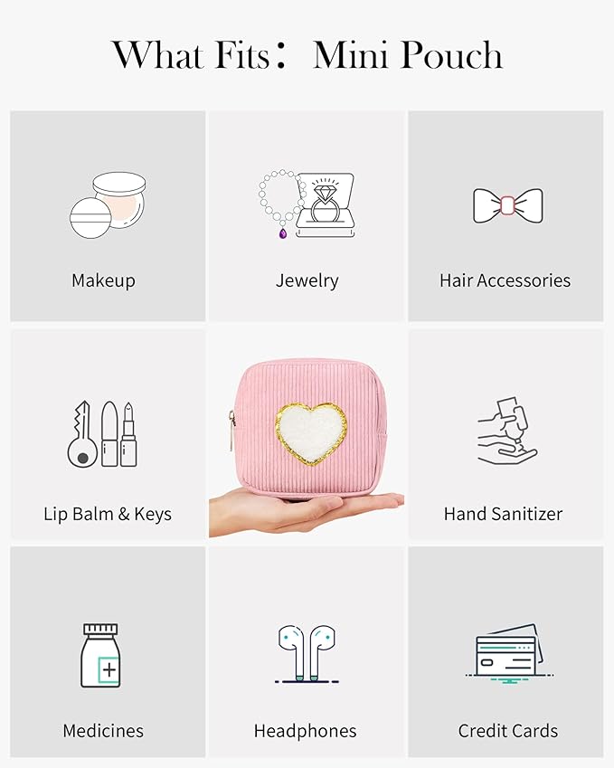 Pocmimut Graduation Gifts for Girls,Personalized Preppy Makeup Bag Makeup Pouch Toiletry Bag Gifts for Teen Girls Gifts Trendy Stuff,R